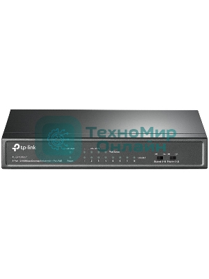 Коммутатор TP-Link 8-Port 10/100Mbps Unmanaged Switch with 4-Port PoE, metal case, desktop mount, PoE budget 41W.