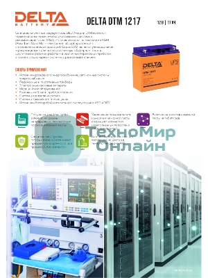 Батарея для ИБП Delta DTM 1217 (12V, 17Ah)