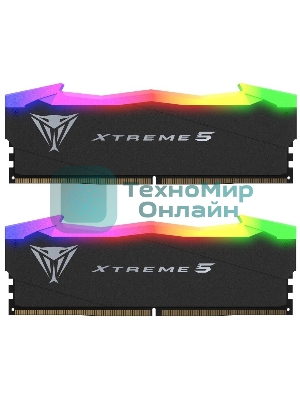 Оперативная память Patriot Viper Xtreme 5, DDR5, 32GB (2x16GB), 8000MHz, CL38, DIMM, с радиаторами, RGB, черный