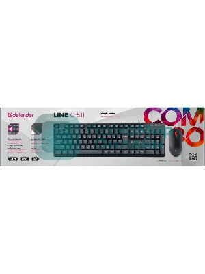 Комплект клавиатура+мышь Defender Line C-511 проводной, USB, 1000 DPI, чёрный