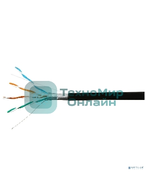 Кабель SkyNet Premium FTP outdoor 4x2x0,51 на тросу, медный, FLUKE TEST, кат.5e, однож., 100 м, box, черный CSP-FTP-4-CU-OUTR/100