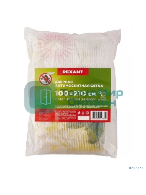 Дверная антимоскитная сетка Rexant, цвет с цветами (магниты пришиты по всей длине сетки!)