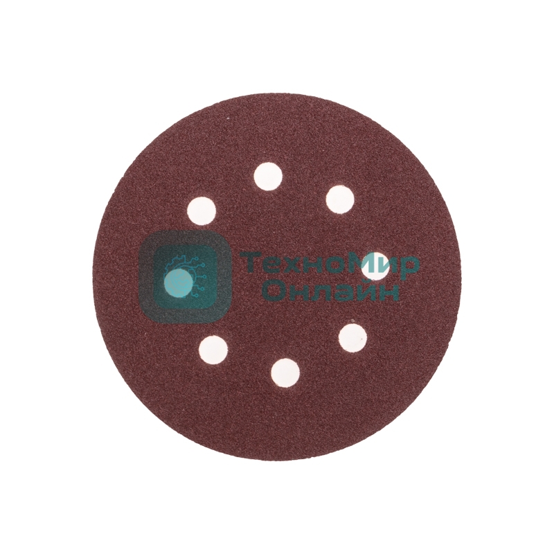 Диск абразивный Kranz на ворсовой основе, на липучке, перфорированный, P100, 125мм, 10 шт.