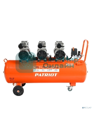 Компрессор поршневой безмасляный Patriot WO 100-440, 440 л/мин, 8 бар, 2500 Вт, 100 л, быстросъем и 