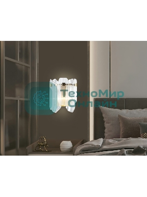 Настенный светильник Ambrella light LH31257/2 BS/CL латунь/прозрачный E14*2 max 40W 220*150*270