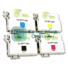 Картридж струйный Cactus CS-EPT1285 черный/голубой/пурпурный/желтый (31 мл) для Epson Stylus SX125/SX425W/SX420W/S22/Office BX305F/BX305FW
