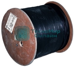 Кабель TWT коаксиальный RG11U 75 Ом, CCS, оплетка AL 96x0.16мм, PE, внешний, черный, 305 м