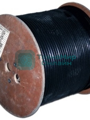 Кабель TWT коаксиальный RG11U 75 Ом, CCS, оплетка AL 96x0.16мм, PE, внешний, черный, 305 м