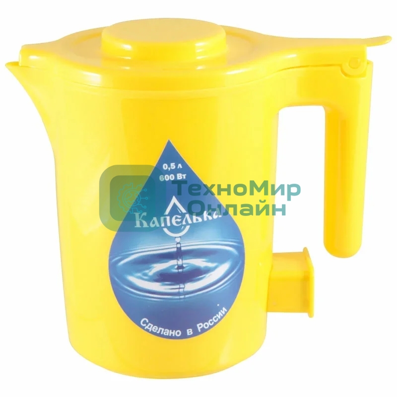Чайник электрический Капелька, желтый