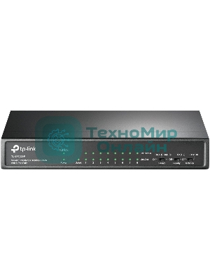 Коммутатор 9-port 10/100Mbps unmanaged switch with 8 PoE+ ports, compliant with 802.3af/at PoE, 65W PoE budget, support 250m Extend Mode, Priority mode and Isolation mode, desktop mount, plug and play.