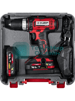 Дрель-шуруповерт Зубр ДШЛ-145-22, 14,4 В, 2 Ач, 35 Нм, щеточный