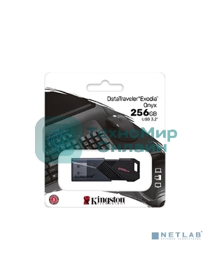 Флешка USB Kingston DataTraveler Exodia Onyx (DTXON/256Gb), 256Gb, USB 3.2 Gen 1, R/W 200/60, черный