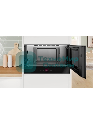 Микроволновая печь встраиваемая Bosch BFR9221B1 черный, 21 л, 900 Вт, переключатели - поворотный механизм/сенсор