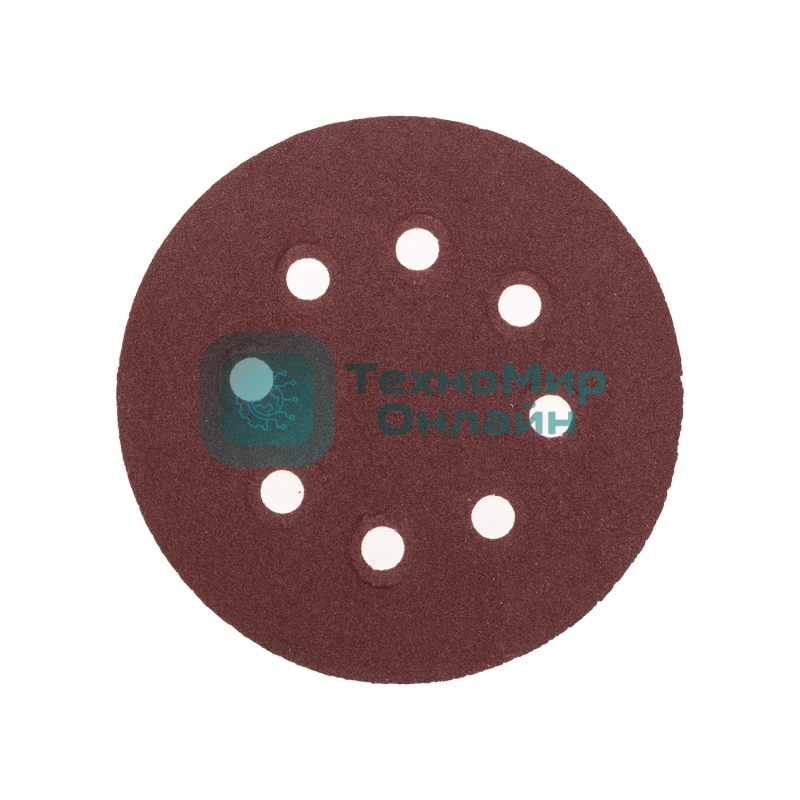 Диск абразивный Kranz на ворсовой основе, на липучке, перфорированный, P120, 125мм, 10 шт.