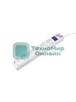 Ф-удлинитель, PC 10м 6р, бел. 16А, (3*1,5) SPG6-16-10M