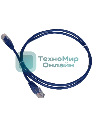 Патч-корд TWT UTP кат.5e, с заливными колпачками, 0.15 м, синий
