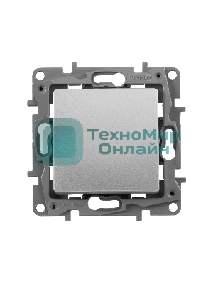 Выключатель 1-клавишный, авт.клеммы, 10AX, 250 В 672401 Legrand Etika Алюминий