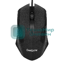 Мышь проводная ExeGate SH-9025 OEM черный, 1000 dpi, USB, кнопки - 3