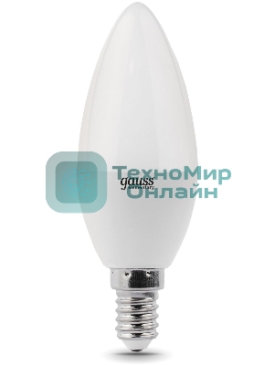 Лампа светодиодная LED Gauss 8Вт E14 220В 4100К Elementary свеча 33128