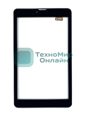 Сенсорное стекло (тачскрин) для Irbis TZ874, черное с рамкой