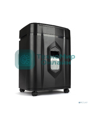 Шредер Heleos АП23-4 черный с автоподачей (секр.P-4) фрагменты 145лист. 23лтр. скрепки скобы пл.карты