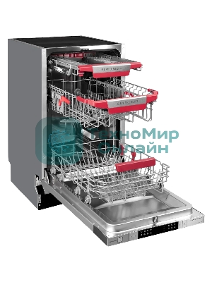 Встраиваемая посудомоечная машина GIM 4578 Узкая, 82х45х55 см, 10 комплектов, 8 программ