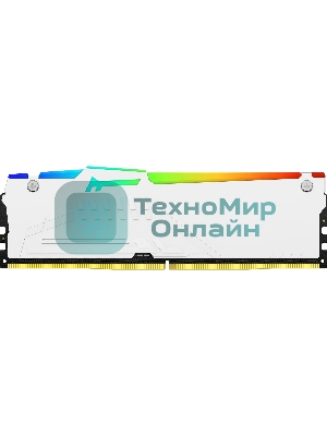 Оперативная память Kingston Fury Beast, DDR5, 16Gb (1x16Gb), 6400MHz, CL32, DIMM, с радиатором, RGb, белый