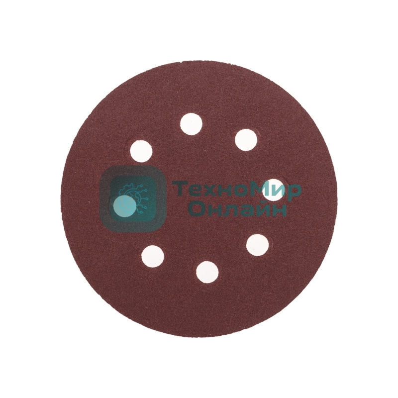 Диск абразивный Kranz на ворсовой основе, на липучке, перфорированный, P180, 125мм, 10 шт.