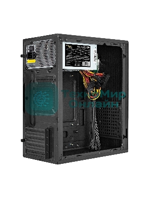 Компьютерный корпус Minitower ExeGate BAA-308MU2-UNS350 (mATX, БП UNS350 с вент. 12см, 1хUSB+2хUSB 3.0, HD Audio, черный)