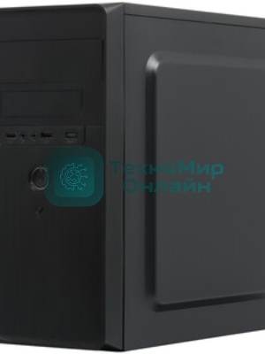 Компьютерный корпус Minitower ExeGate BA-309-UNS350 (mATX, БП UNS350 с вент. 12см, 2*USB, HD аудио, черный)