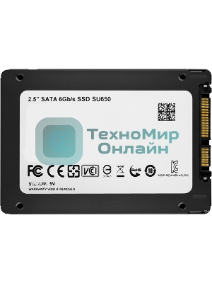Накопитель SSD ADATA SU650, 240Gb, SATA III, 2.5