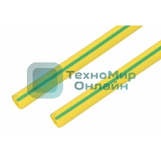 Термоусаживаемая трубка Rexant 35,0/17,5 мм, желто-зеленая, упаковка 10 шт. по 1 м