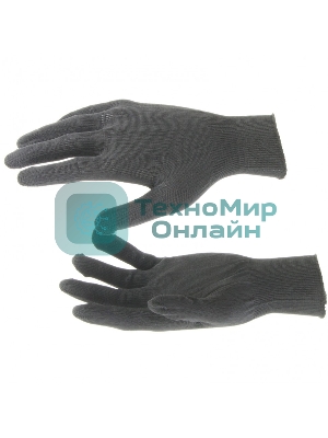 Перчатки из синтетической нити, 13 класс, черные, XL Россия
