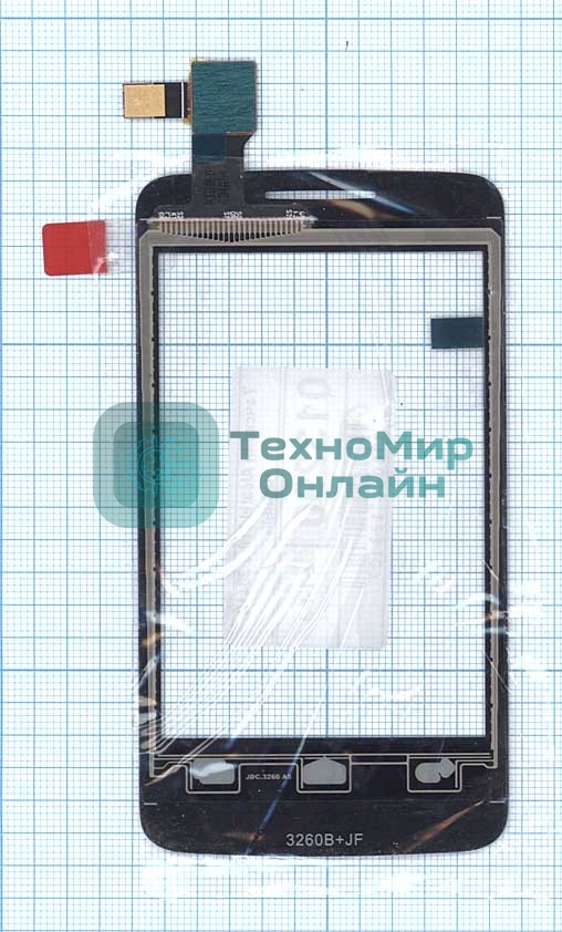 Сенсорное стекло (тачскрин) для Alcatel One Touch Tribe 3041D черное