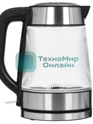 Чайник электрический Centek CT-0013 стекло, 2200 Вт, 1.8 л, серебристый