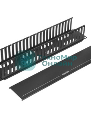 Кабельный организатор с пластиковыми кольцами Hyperline CM-2U-PL-DBL, двухсторонний, 19