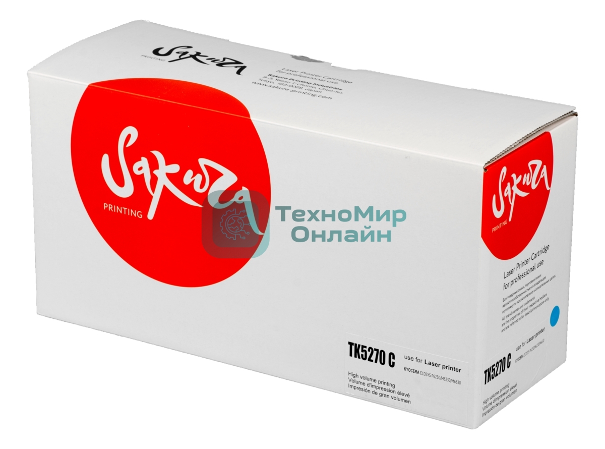 Картридж Sakura TK5270C для Kyocera Mita ECOSYS M6230cidn, синий, 6 000к.