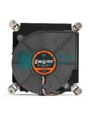 Кулер для процессора ExeGate ESNK-0049.PWM.1U.115x.Cu бронзовый, 75 мм, медь, 5000 об/мин, 54 дБ, 4 pin, 115 Вт, 30 мм