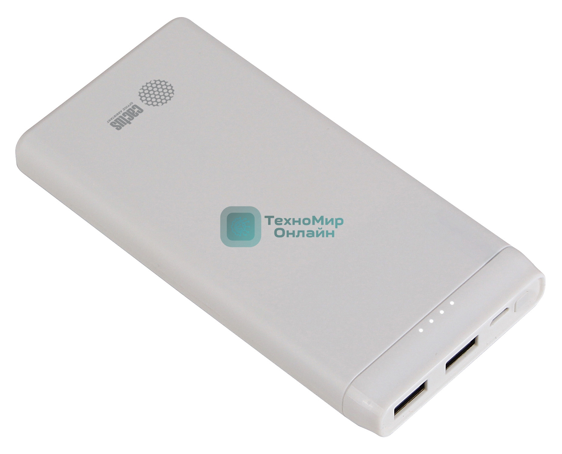 Портативный аккумулятор Cactus CS-PBFSMT-10000 10000mAh 2.1A 2xUSB белый