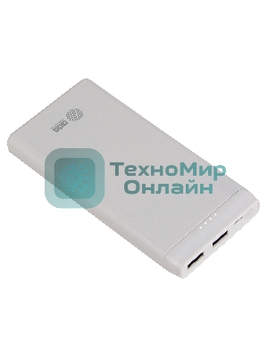 Портативный аккумулятор Cactus CS-PBFSMT-10000 10000mAh 2.1A 2xUSB белый