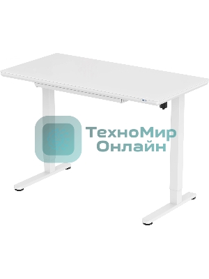 Стол для компьютера Cactus с электроподъемником, столешница стекло белый каркас белый (CS-EGD-WWT)