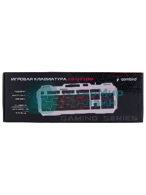 Клавиатура Gembird KB-G710M-S проводная, USB Type-A, чёрный/серебристый