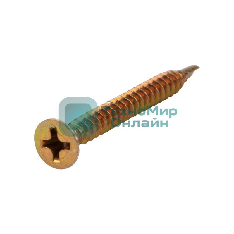 Саморез оконный Kranz сверло, 3.9х38, желтый цинк, короб (500 шт./уп.)