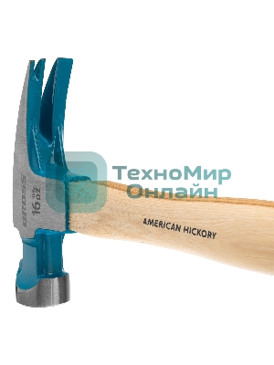 Молоток-гвоздодер Gross 10418 American hickory 450г, угол 75, магнит, обрезиненная рукоятка