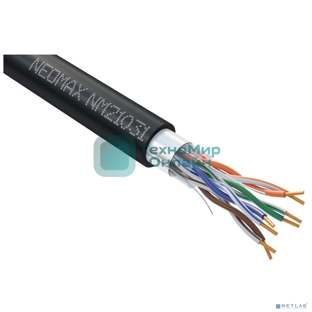 Кабель NEOMAX NM21031 F/UTP cat.5e 4 пары (305 м) 0.48 мм (24 AWG) Медь, внешний, PE, черный