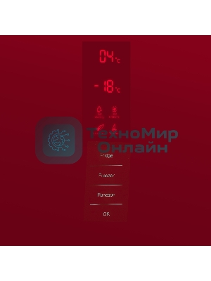 Холодильник Maunfeld MFF200NFR Inverter красный двухкамерный инвертор 271/106 л морозилка снизу, No Frost