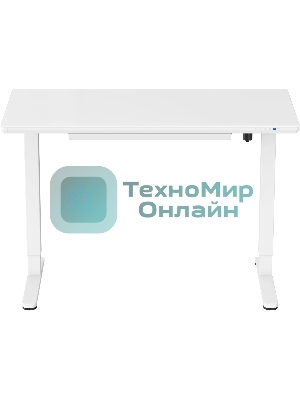 Стол для компьютера Cactus с электроподъемником, столешница стекло белый каркас белый (CS-EGD-WWT)