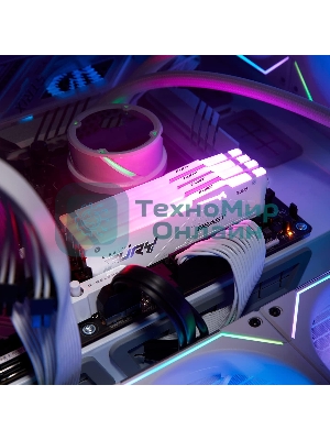 Оперативная память Kingston Fury Beast, DDR5, 16Gb (1x16Gb), 6400MHz, CL32, DIMM, с радиатором, RGb, белый