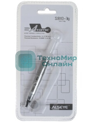 Термопаста ALSEYE T10 Thermal conductivity: 13.9W/m-k Color: Gray Conductivity: non-conductive specific gravity: 2.7g/cm³@25℃ Capacity: 1.2мл Weight: 2G