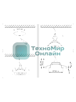 Встраиваемый точечный светильник Ambrella light TN102829 BK/GD черный/золото GU5.3 92*92*50